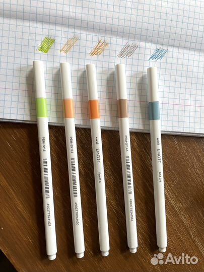 Набор цветных линеров UNI emott № 6, 5 шт в наборе