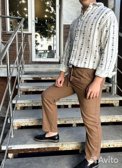 Летний костюм Рубашка+Штаны+Лофферы