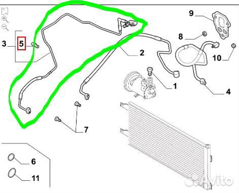 Б/У Шланг кондиционера, трубка В хорошем