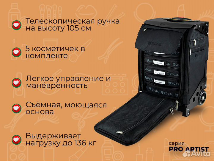 Zuca Чемодан для визажиста Pro Artist Neon Pink