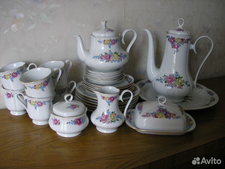 Сервиз фарфоровый гдр для кофе и чая 29 предметов