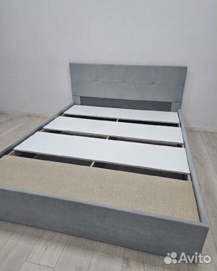 Кровать велюр 1.6 серый