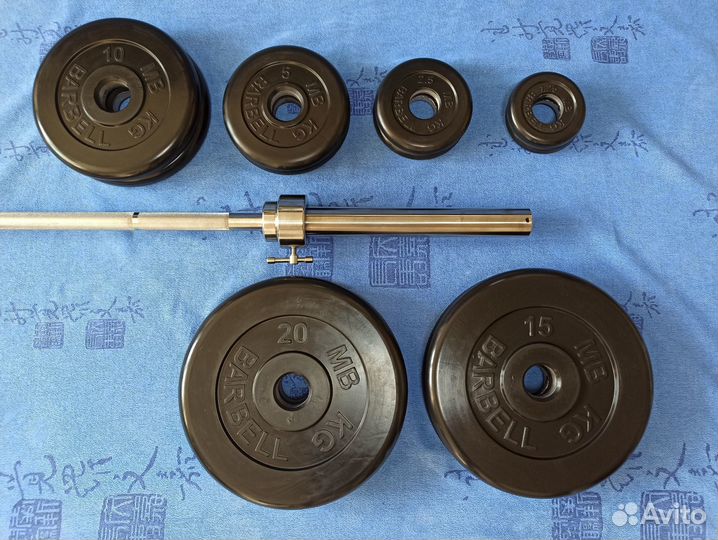 Штанга 130кг MB Barbell Металлическая втулка Новая