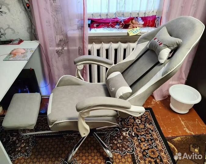 Компьютерное игровое кресло геймерское с массажем