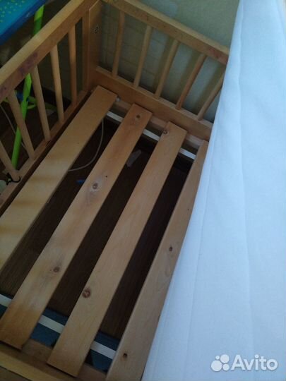 Кровать детская с матрасом деревянная Икеа