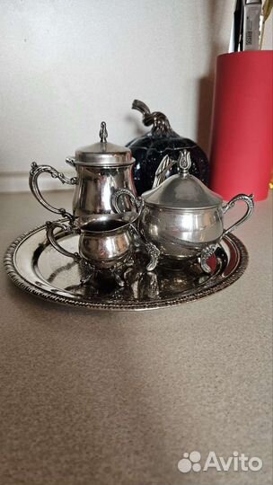 Кофейный набор винтажный посереберение