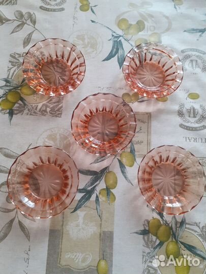 Розетки для варенья из цветного стекла из СССР