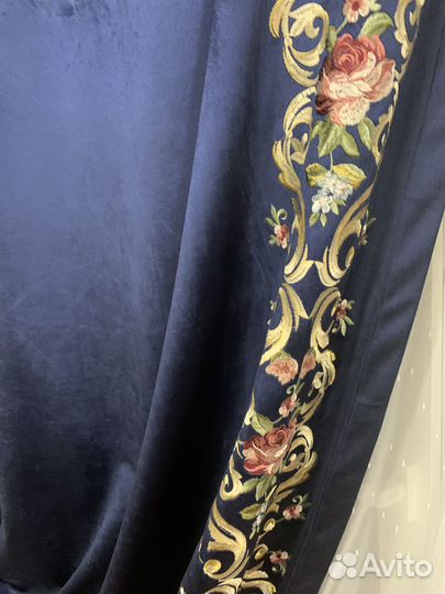 Шторы бархатные с вышивкой