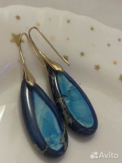 Серьги с натуральным кварцем