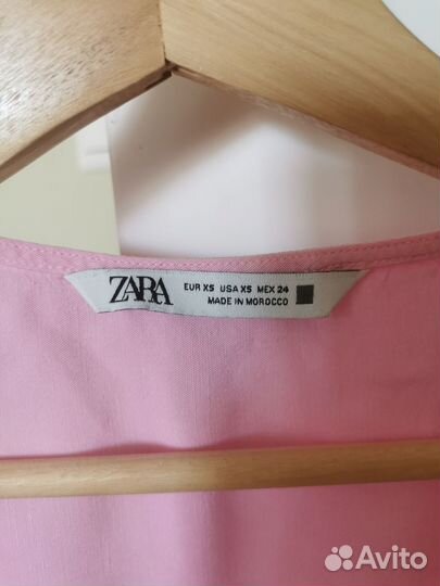 Блузка льняная на завязках zara