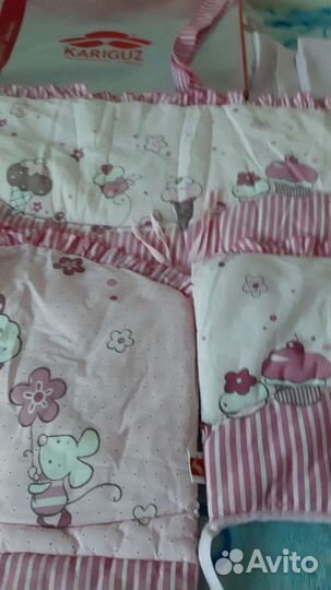 Бортики в детскую кроватку + постельное