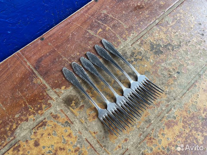 Вилки десертные нержавейка СССР пламя 6 штук