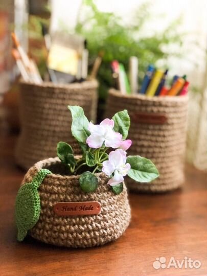 Карандашница из джута