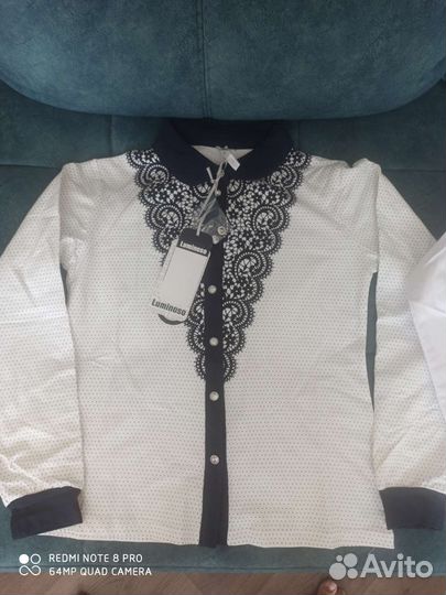 Белая блузка для девочек школьная