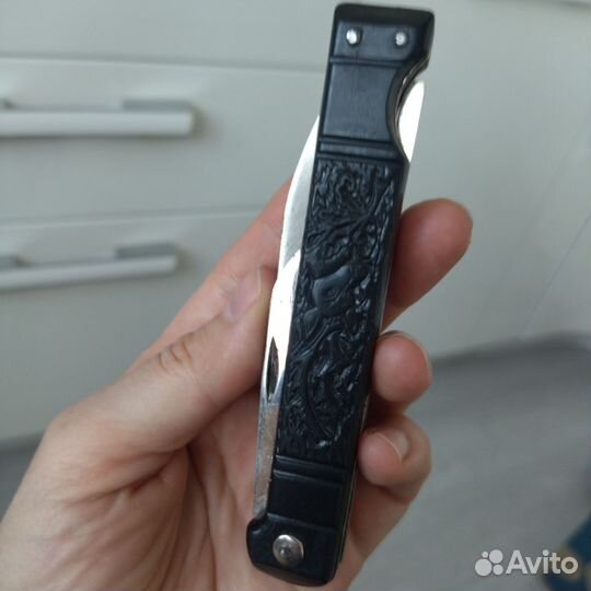 Нож перочинный с глухарем и оленем