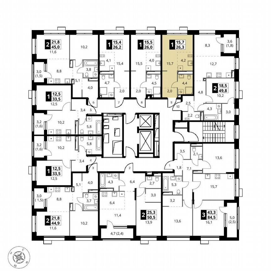 Квартира-студия, 26,3 м², 9/21 эт.