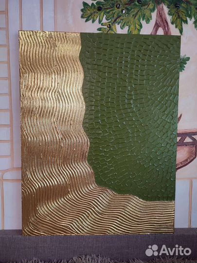 Интерьерная картина в технике барельеф