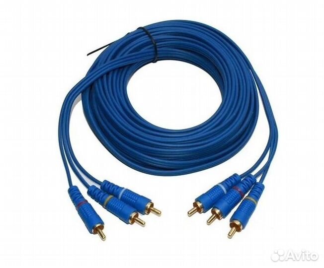 Кабель 3RCA-3RCA, аудио-видео (тюльпаны), 3 метра