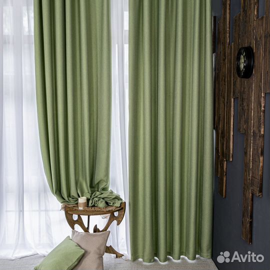 Шторы рогожка Орфей Лайм