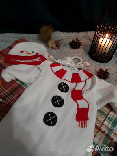 Новогодний костюм снеговик р. 60-62