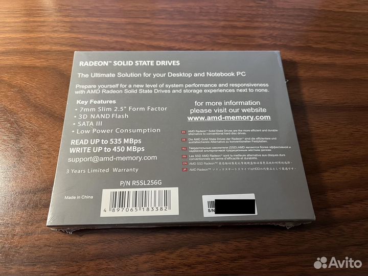 SSD 256Gb AMD Radeon R5 Series новый