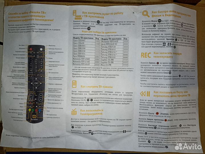 Пульт Билайн iptv