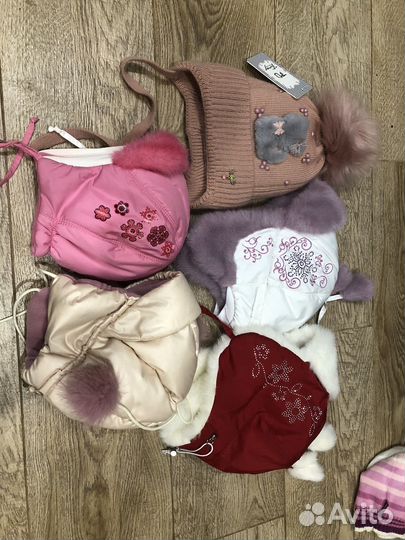 Шапки зимние для девочки новые, разные размеры