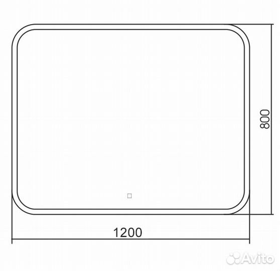 Зеркало azario Стив 1200х800 c подсветкой и димме