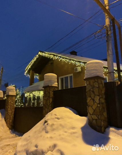 Гирлянда уличная бахрома + Монтаж