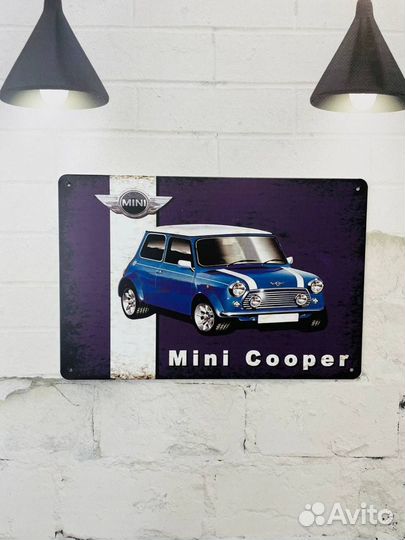 Декор на стену табличка Mini Cooper