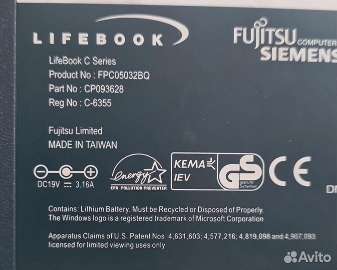 Ретробук Fujitsu-Siemens lifebook C6355