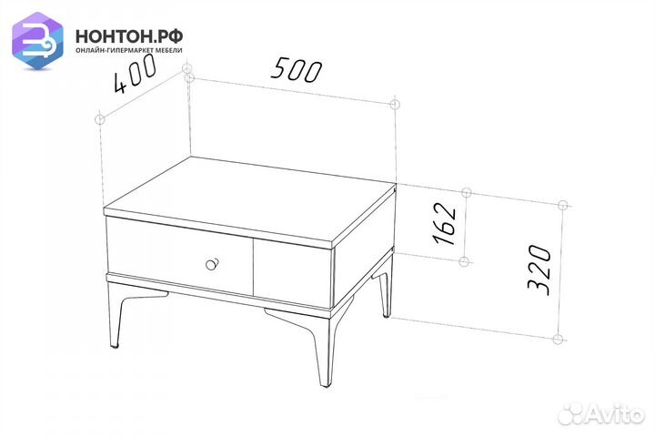 Тумба прикроватная Ариан холодный серый / дуб арти