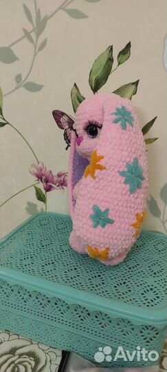 Мягкая игрушка плюшевый заяц ручной работы