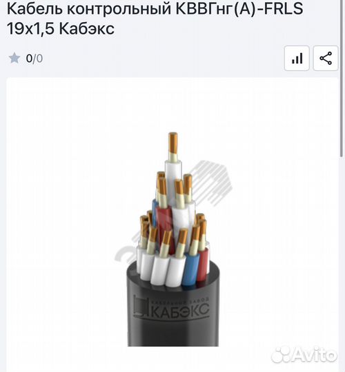 Медный кабель контрольный кввгнг(А) -frls 19x1,5