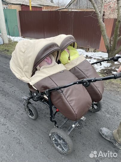 Коляска для двойни 3 в 1 mikado tween (торг)