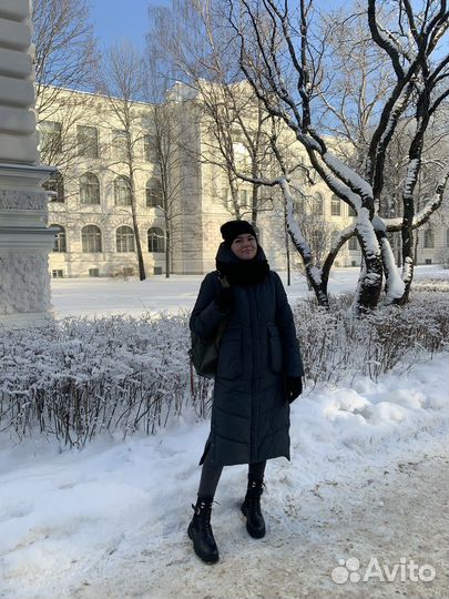 Пуховик зимний длинный женский 44 размер