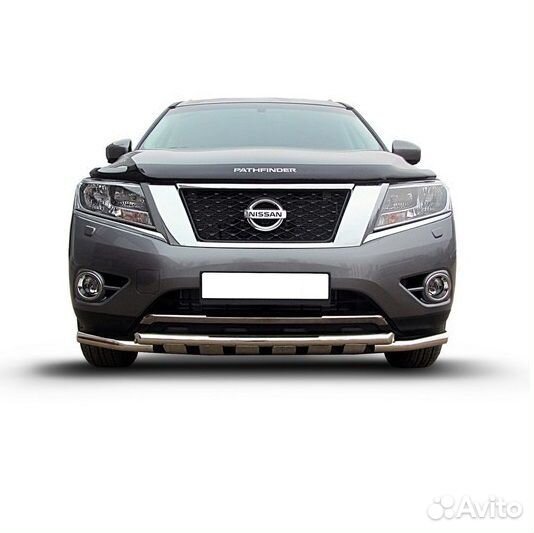 Защита переднего бампера Nissan pathfinder (2014)