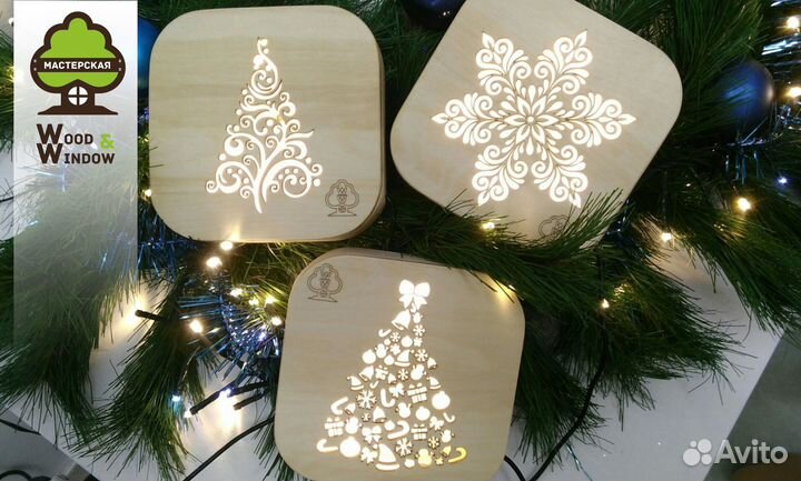 Светильник ночник снежинка