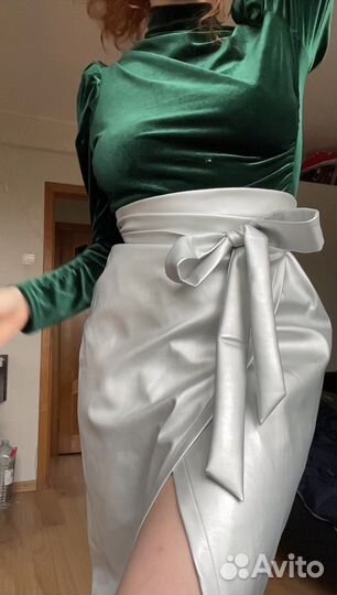 Юбка маталик на запах