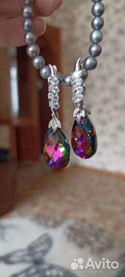 Серьги скристаллами Swarovski