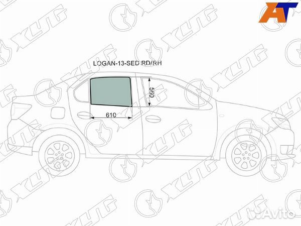 Стекло боковое опускное dacia logan 12, renault logan 14-22, renault logan 18, renault symbol 12-17