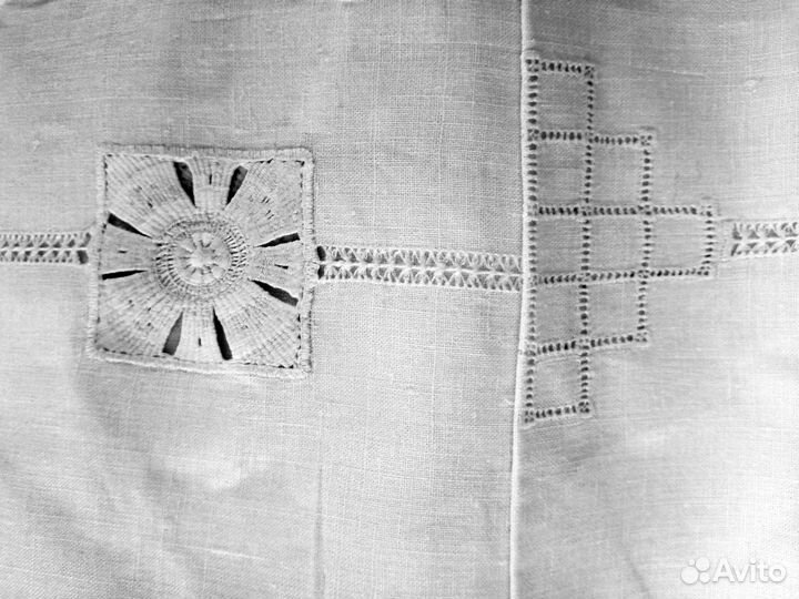 Скатерть старинная льняная