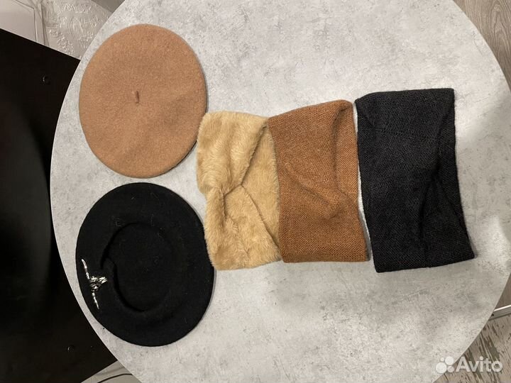 Шерстяные береты и повязки на голову