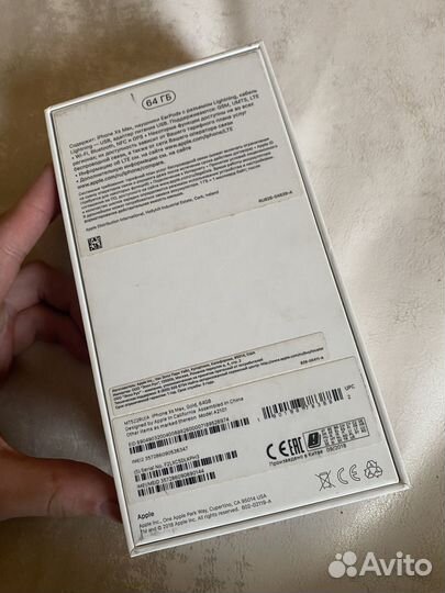 Коробка iPhone Xs Max 64гб оригинал
