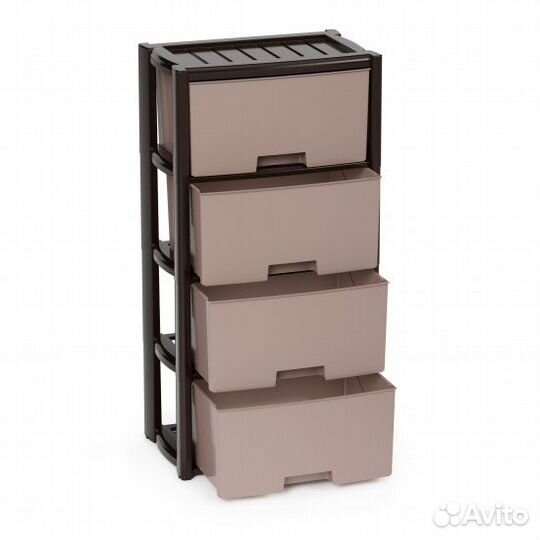 Комод для игрушек пластиковый венге 4 секции