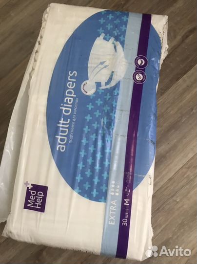 Памперсы для взрослых размер m по 30 штук
