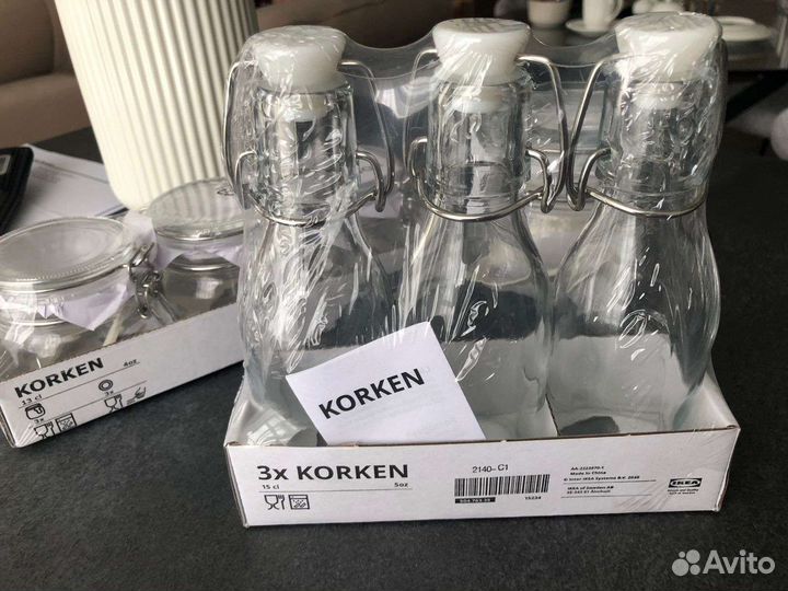 IKEA Коркен. Набор из 3х бутылей