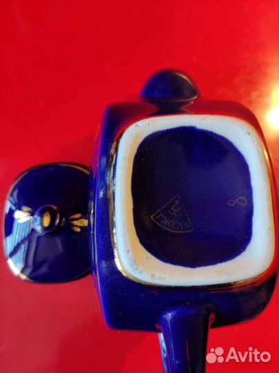 Лфз. Кобальт СССР чайные чашки, чайник фарфоровой