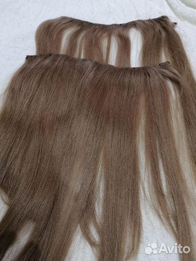 Натуральные волосы на заколках