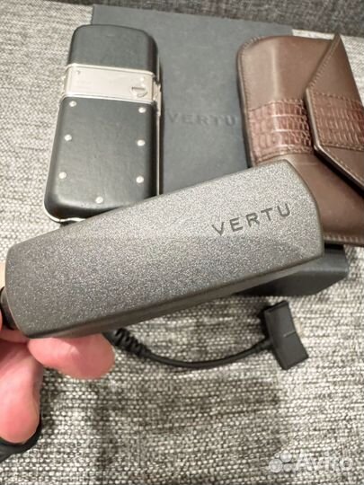 Vertu Constellation Polished Stainless Steel Black Leather